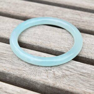 【SOLD】58.7 mm Agate Bangle Bracelet - Blue - Chinese Agate Bracelet
